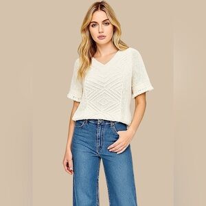 Chunky Cable Knit Sweater Boho Fringe Sleeve Women's Size M